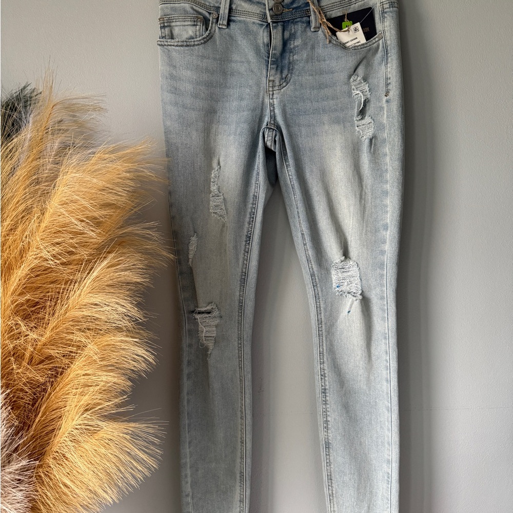 Indigo Rein Light Blue Distressed Skinny Jeans